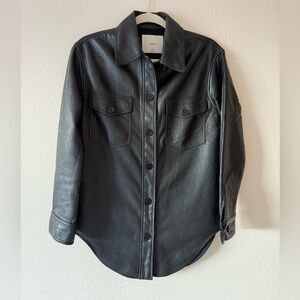 Aritzia The Ganna Vegan Leather Shirt Jacket